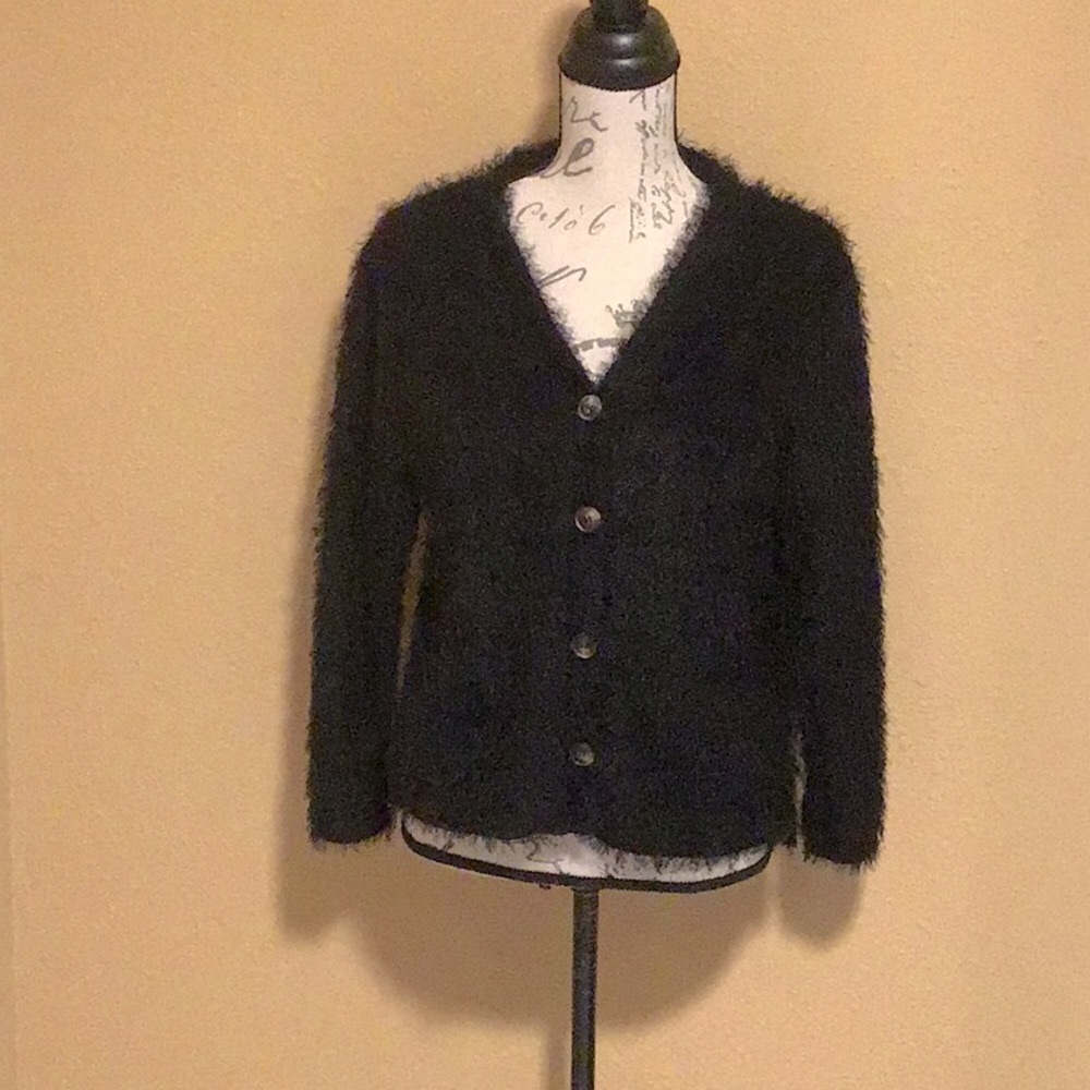 NWT Lg Black Soft Fluffy Sweater 2@$14